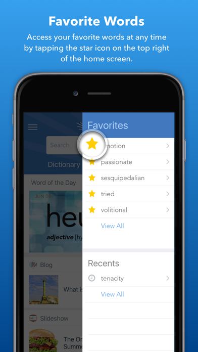 Screenshots of Dictionary.com Dictionary & Thesaurus for iPhone