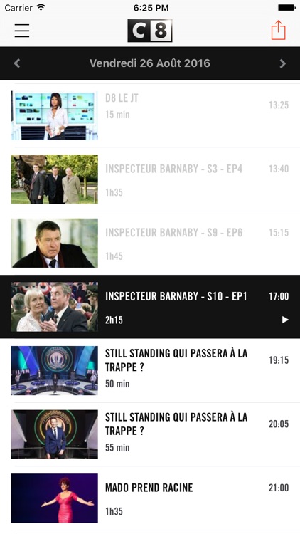 C8, la TV en live et en replay