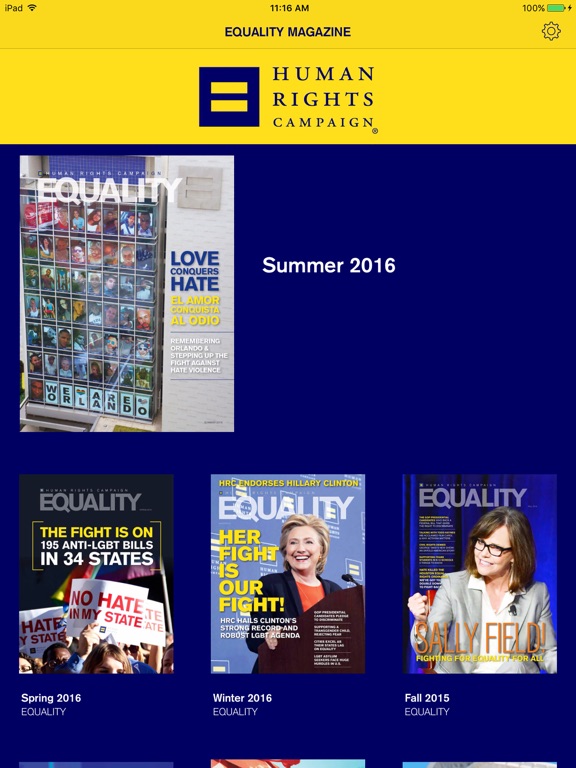 Human Rights Campaign Equality Magazine Apprecs