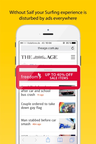 Saif AdBlocker - Block and Surf Ad Free in Safari without consuming your Data plan screenshot 2