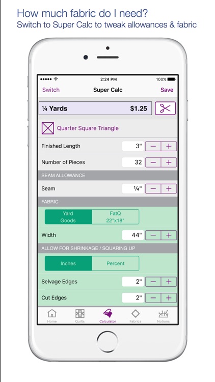 QuiltSandwich : Quilt Fabric Calculator