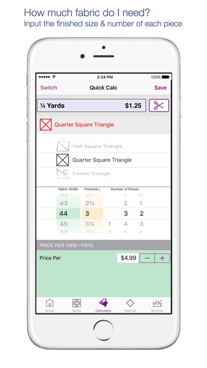 QuiltSandwich : Quilt Fabric Calculator screenshot-0