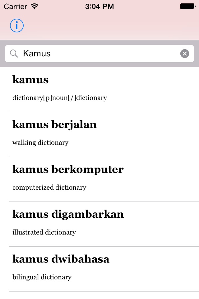 Kamus - Dictionary of Bahasa Malaysia ~ English screenshot 2
