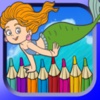 sea animal little mermaid coloring book - drawing painting kids