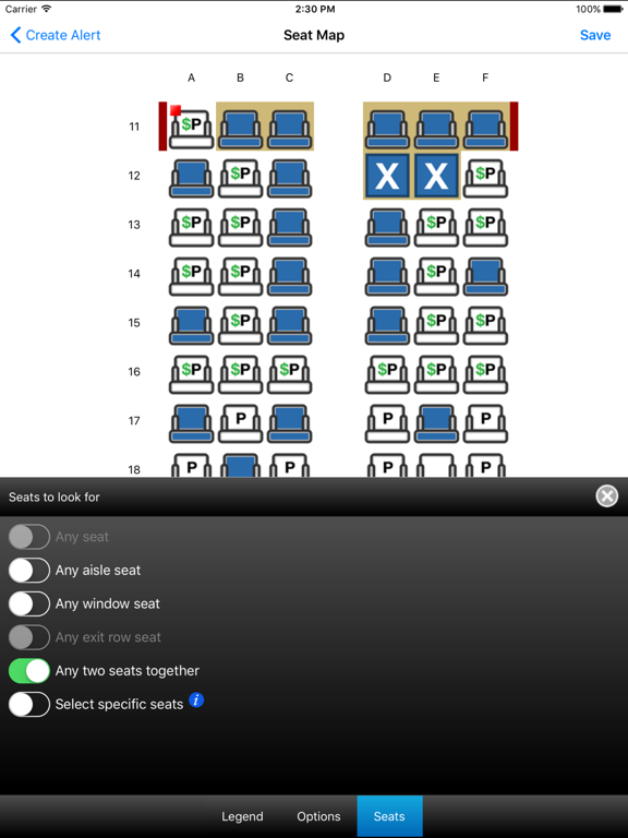 Seat Alerts - Airplane Seat Monitoring and Alerting screenshot
