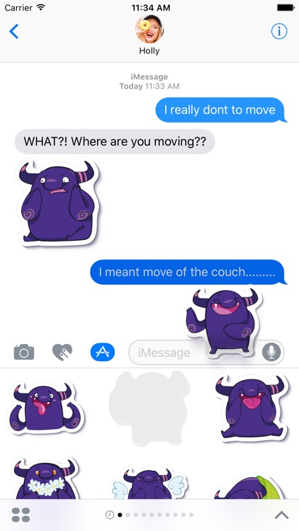 Crazy Purple Monster - Stickers for iMessage