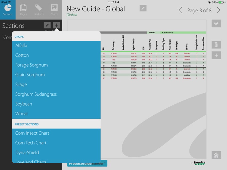 Dyna-Gro Product Guide Builder