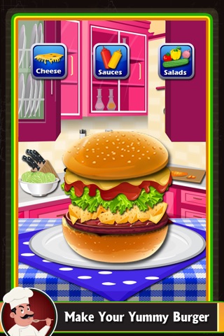 Fast Food Burger Maker - BBQ grill food and kitchen game screenshot 2