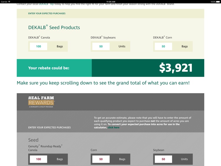 DEKALB® Bonus Rebates Calculator