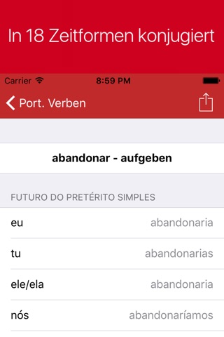 Portuguese Verb Conjugator Pro screenshot 3