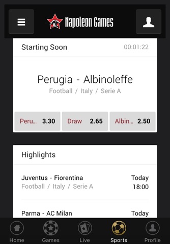Napoleon Sports betting screenshot 4