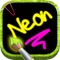 Icon Draw with neon tube colors on screen and create notes