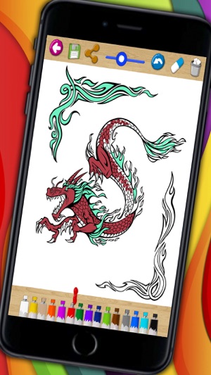 Dragons coloring book & paint fantastic animals(圖2)-速報App