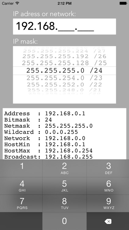 IPMask - network address calculator