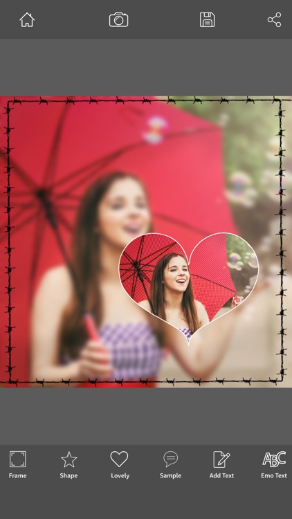 Layout shape on blur background, unique pic collage editor - Blur Collage Free