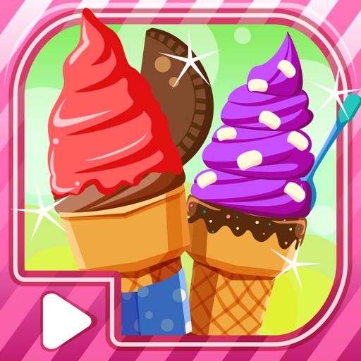 Sugar Cone Creator  - Soft Creamy Ice Cream dessert  on sunny beach