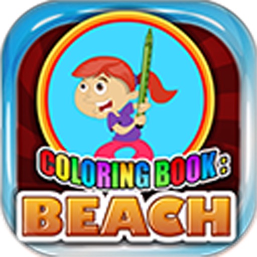 Coloring Book Beach icon