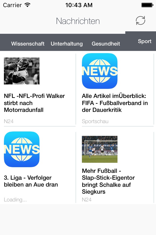 Nachrichten Feeds: Schlagzeilen, Politik, Wirtschaft, Netzwelt, Wissenschaft, Unterhaltung, Gesundheit & Sport screenshot 2