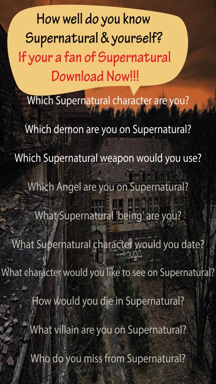 Personality Quiz for Supernatural Fans