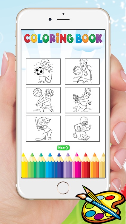 Sport Cartoon Coloring Book - Drawing for kids free games screenshot-4