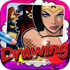 Drawing Desk Superheroes Women : Draw and Paint Coloring Book Edition