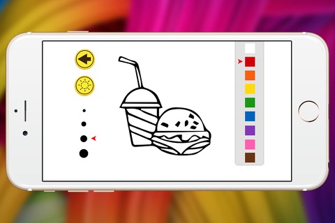 fast food coloring book cheeseburger and sausage court screenshot 3