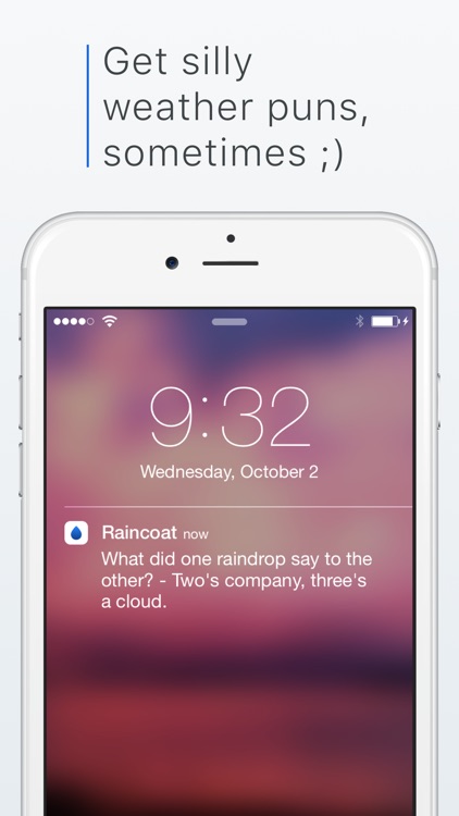 Raincoat Rain Alarm - Minimal Local Weather and Precipitation Forecast App for US & Canada