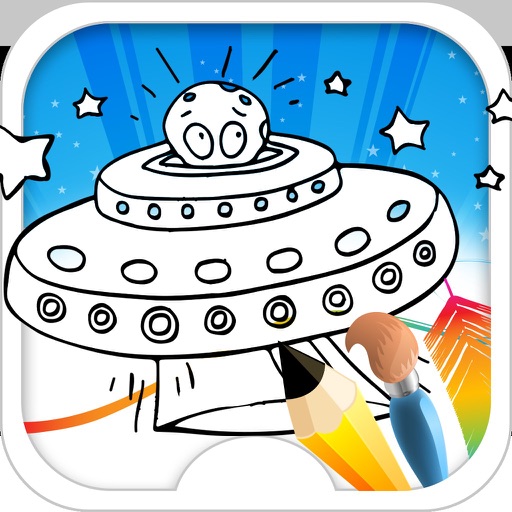 Ufo Coloring Game Icon