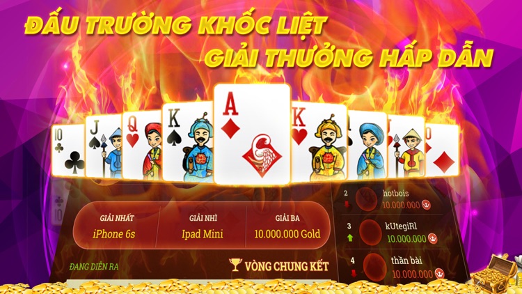 Game bai iOnline: Tien len, ta la online