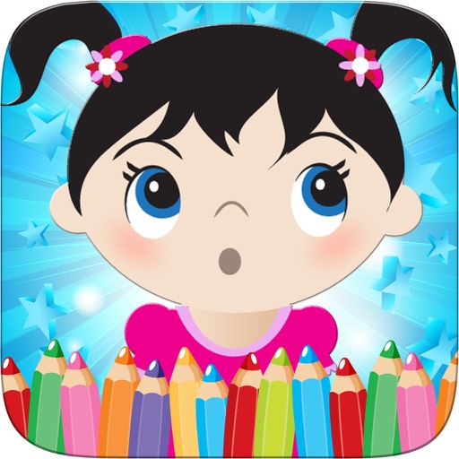 Little Girls Coloring World Drawing Story Kids Game iOS App