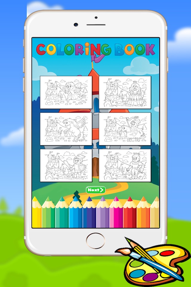 Princess Castle Coloring Book - Drawing for kids free games screenshot 4