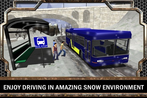 Off Road Snow Hill Bus Driver 3D screenshot 2