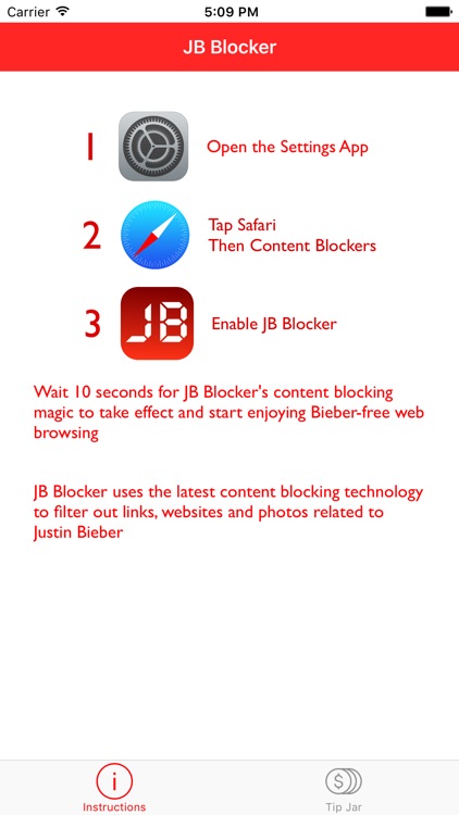 JB Blocker - Block Bieber content