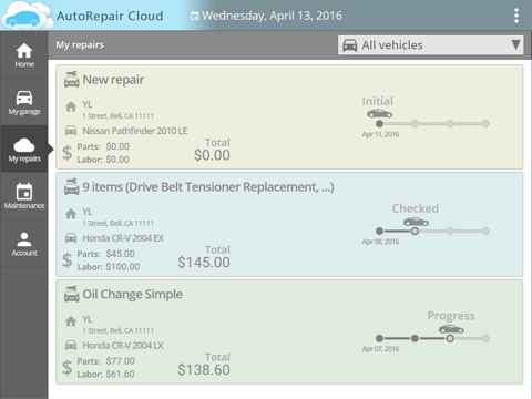 AutoRepair Cloud for iPad screenshot 2