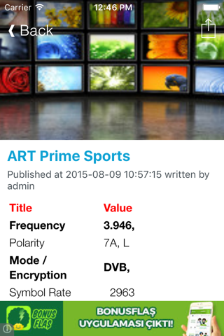 United Arab Emirates TV Channels Sat Info screenshot 3