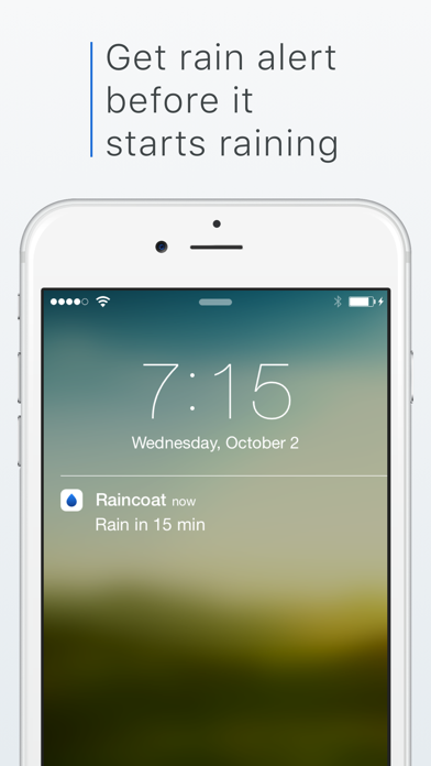 Raincoat Rain Alarm - Minimal Local Precipitation Forecast App Screenshot 1