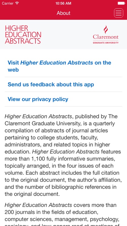 Higher Education Abstracts