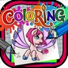 Coloring Book : Painting Pictures on Fairy Pony Magic on Cartoon For Pro