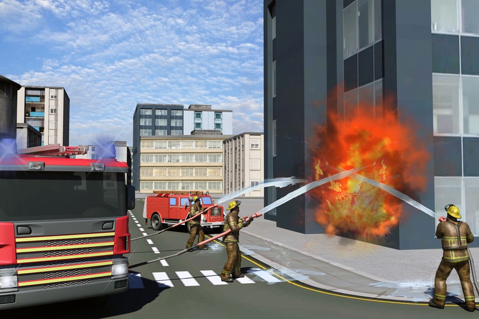 Fire Fighter Truck Driver Real Hero 3D Simulator screenshot 3