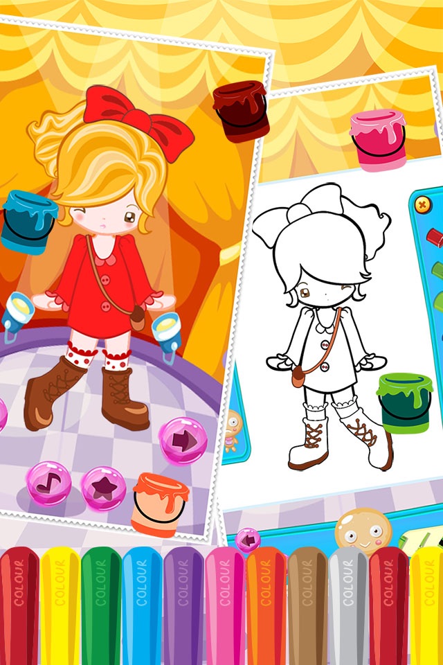 Little Girl Fashion Coloring World Drawing Educational Kids Game screenshot 2