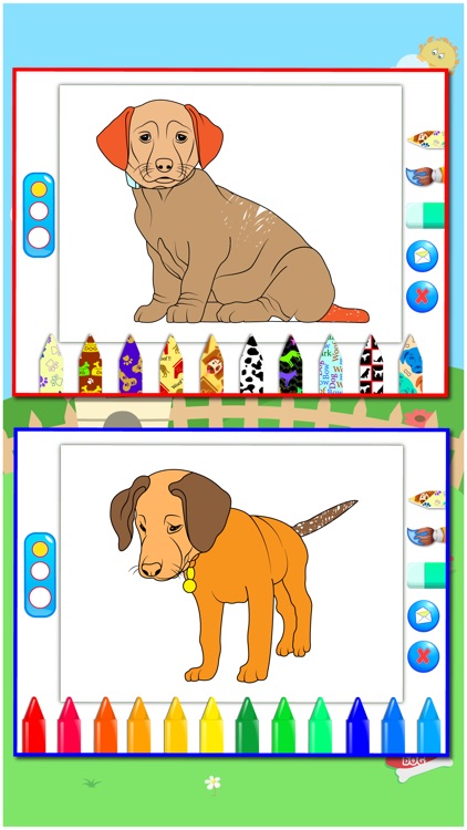 Puppies Dog coloring book for children Free : Draw and Paint screenshot-3