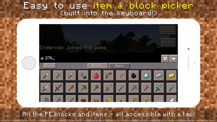 Plug Commands - Custom Keyboard for Plug for Minecraft PE