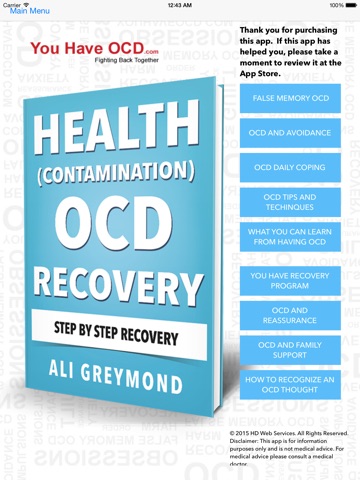 Health ( Contamination ) OCD Recovery screenshot 4