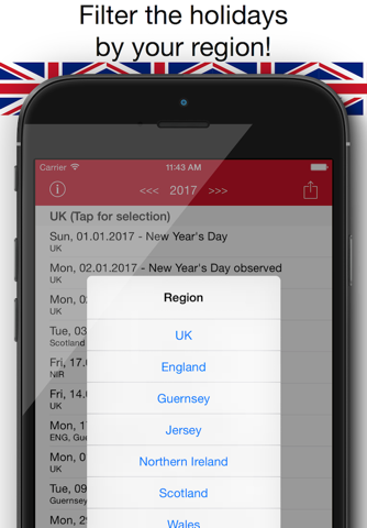 Holiday Calendar United Kingdom 2016 - National and local bank holidays screenshot 3