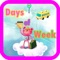 Children can practice to learn days of week with beautiful flash cards