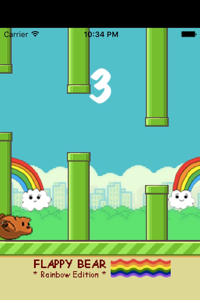 Flappy Bear - Rainbow Edition screenshot 2