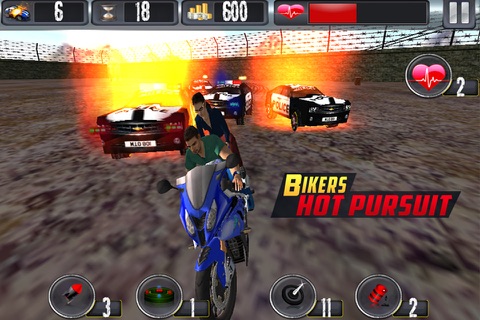 Bikers Hot Pursuit - 3D Racing and Shooting Game screenshot 2