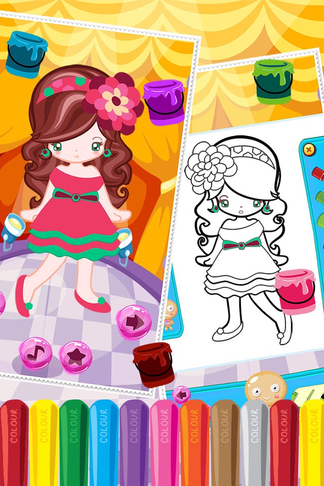 Little Girl Fashion Coloring World Drawing Educational Kids Game screenshot 4