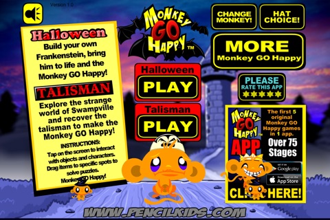 Monkey GO Happy Halloween Games screenshot 3