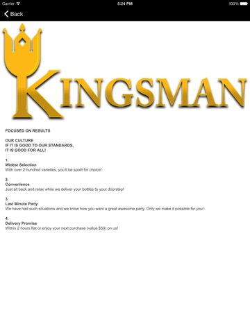 Kingsman Alcohol And Spirits screenshot 3